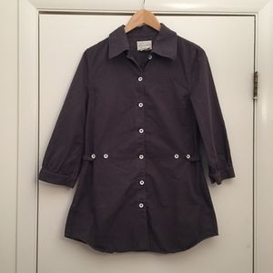 Loomstate Button-Down Top Grey Medium